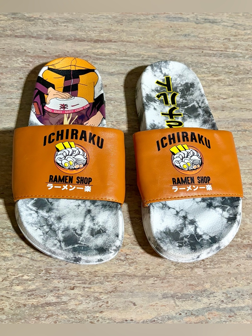 Naruto Shippuden ICHIRAKU Orange Ramen Shop Slide Sandals for Men